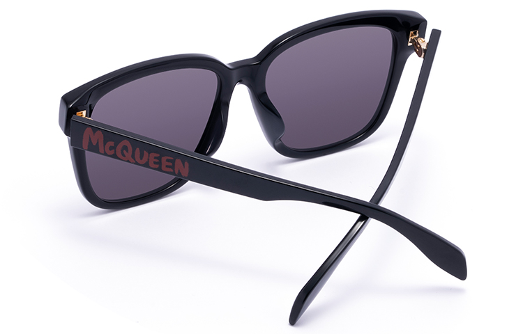 Purchase Alexander McQueen Sunglasses Black Frame & Lens with Side Logo. AM0331SK-002 56