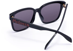 Purchase Alexander McQueen Sunglasses Black Frame & Lens with Side Logo. AM0331SK-002 56