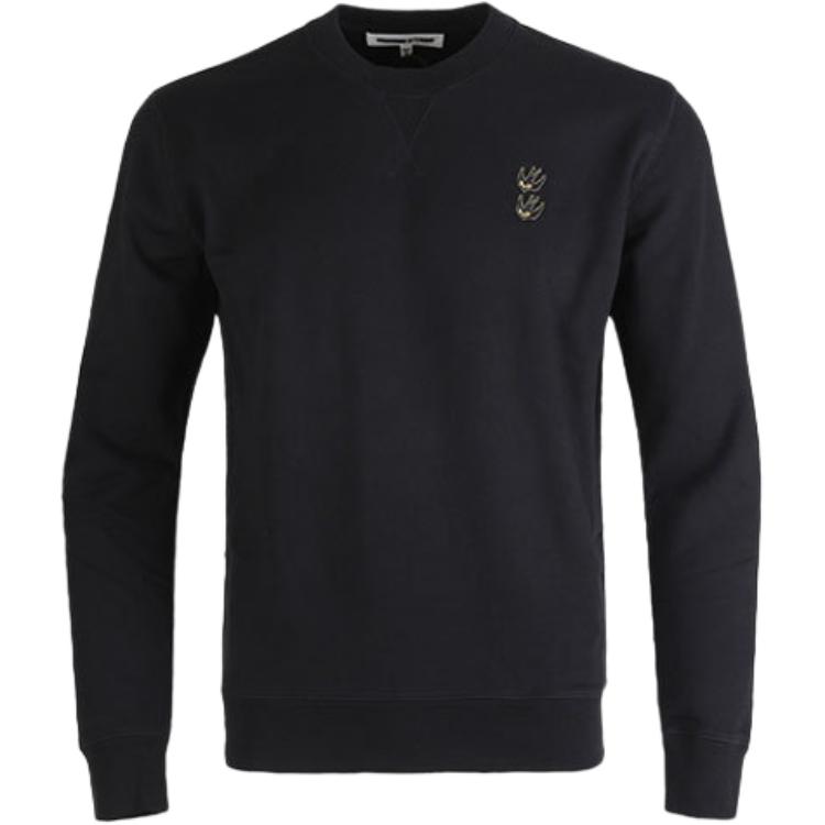 Alexander McQueen Swallow Embroidered Logo Pullover Sweatshirt Black Mens 387535-ROT40-1000
