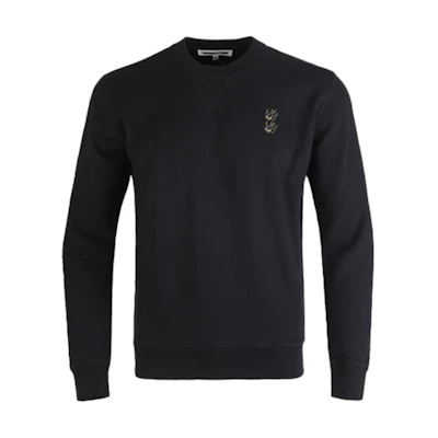 Alexander McQueen Swallow Embroidered Logo Pullover Sweatshirt Black Mens 387535-ROT40-1000