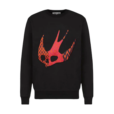 Alexander McQueen Swallow Patch Sweatshirt Black Pullover 348190-RJR28-1000