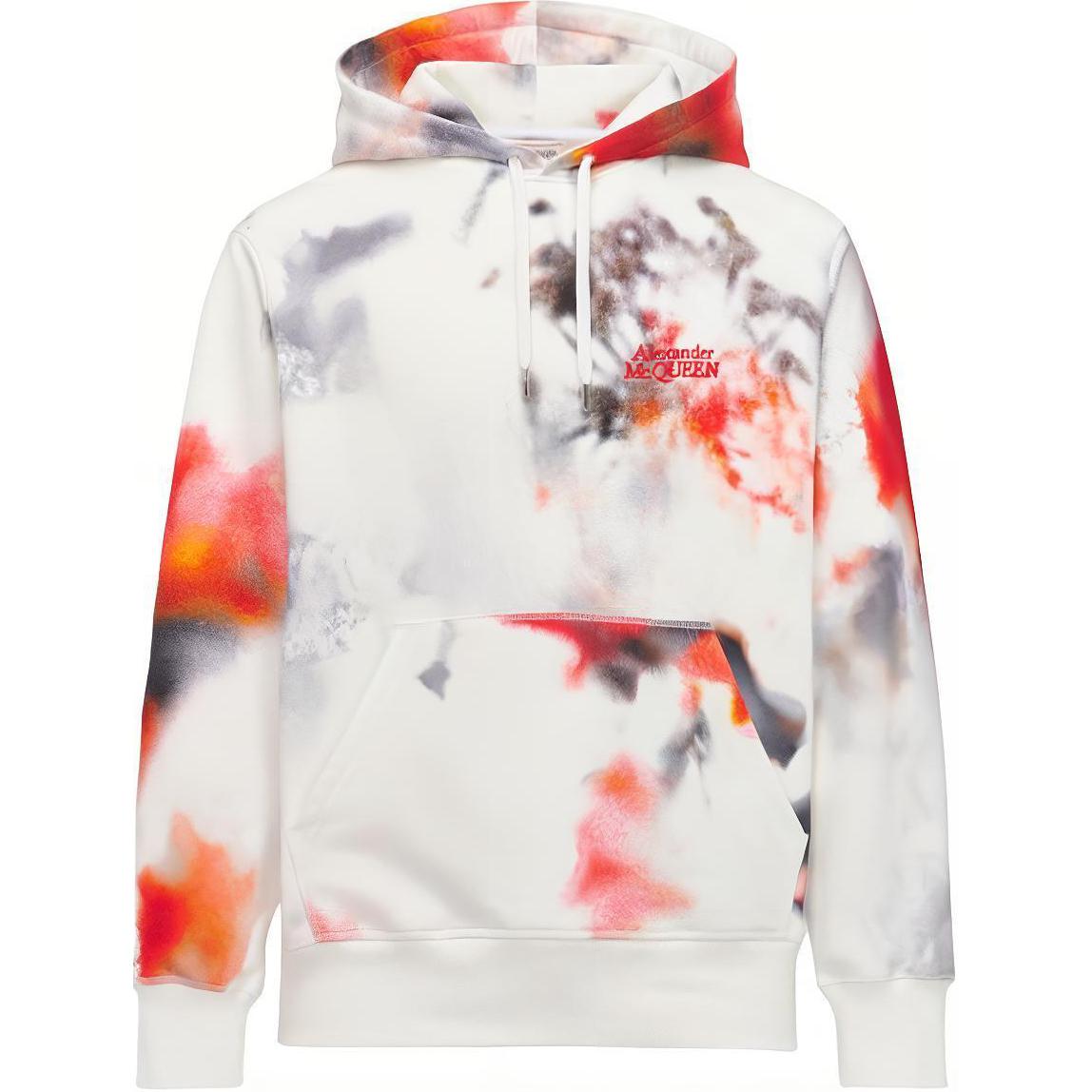 Alexander McQueen Tie-Dye Logo Embroidered Hoodie Multicolor 776275-QXAAS-9113
