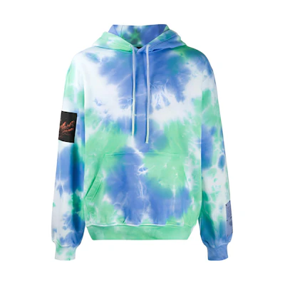 Alexander McQueen Tie-Dye Logo Hoodie Men’s Blue Green 624727RPJ50