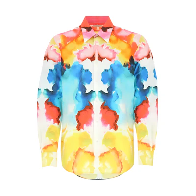 Alexander McQueen Tie-Dye Print Long Sleeve Shirt Floral Multicolor 609065QOO28-8500