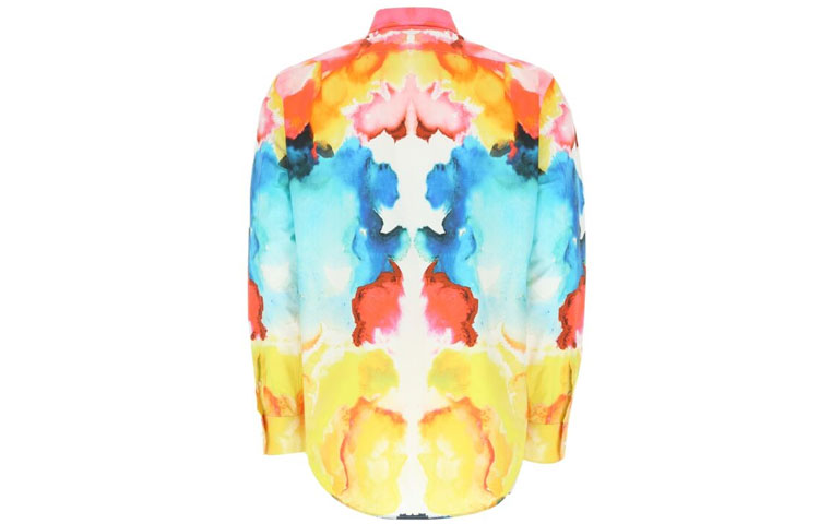 Lookbook Alexander McQueen Tie-Dye Print Long Sleeve Shirt Floral Multicolor 609065QOO28-8500