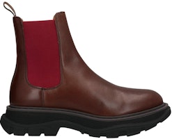 Alexander McQueen亞歷山大麥昆 皮革 簡約百搭 短筒 切爾西靴 男款 栗色 Order Alexander McQueen亞歷山大麥昆 皮革 簡約百搭 短筒 切爾西靴 男款 栗色