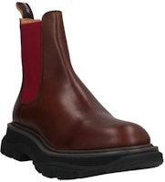 Alexander McQueen亞歷山大麥昆 皮革 簡約百搭 短筒 切爾西靴 男款 栗色 Shop Alexander McQueen亞歷山大麥昆 皮革 簡約百搭 短筒 切爾西靴 男款 栗色