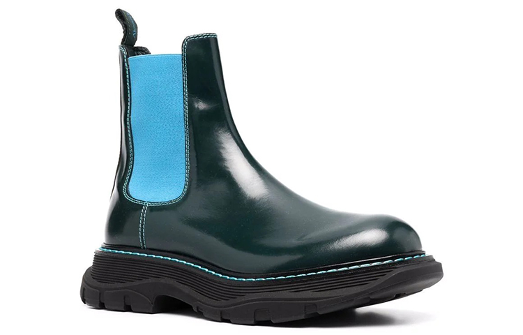 Order アレキサンダー・マックイーン トレッド チェルシーブーツ (グリーンブルー) 625229WHZ8D3129