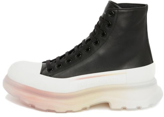 Alexander McQueen Tread Slick 'Botas Altas de Cuero Negro y Blanco' 705661WHZ6E1599 Buy Alexander McQueen Tread Slick 'Botas Altas de Cuero Negro y Blanco' 705661WHZ6E1599