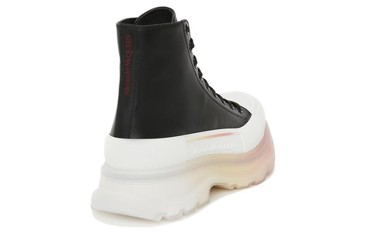 Alexander McQueen Tread Slick 'Black and White Leather High-Top' 圖 3