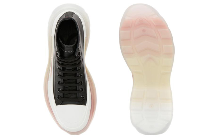 Alexander McQueen Tread Slick 'Black and White Leather High-Top' 圖 4