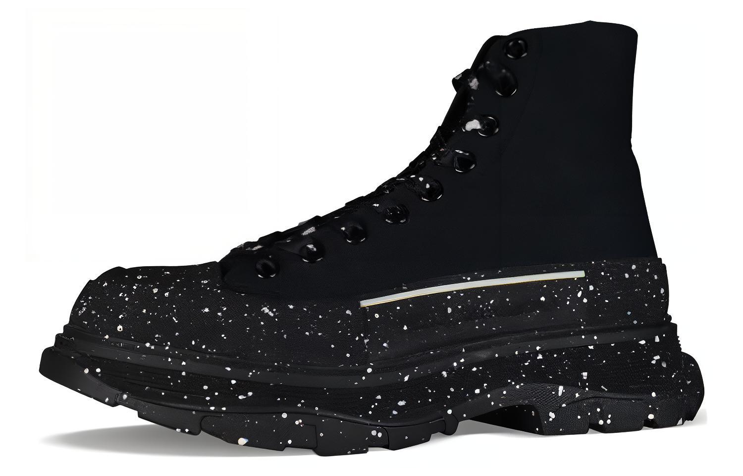 Lookbook Alexander McQueen亞歷山大麥昆 Tread Slick 皮革 百搭舒適 低筒靴 男款 黑色