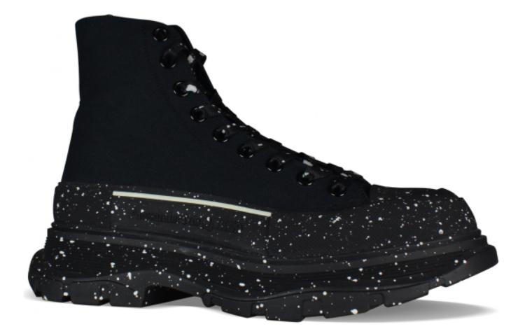 Shop Alexander McQueen亞歷山大麥昆 Tread Slick 皮革 百搭舒適 低筒靴 男款 黑色