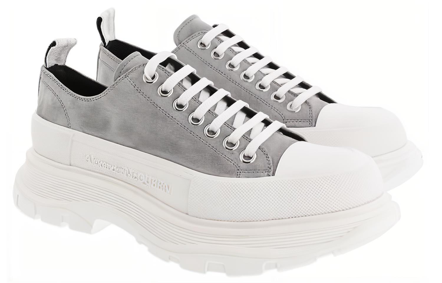 Alexander McQueen Tread Slick 'Stylish Versatile Casual Platform Grey' 圖 3