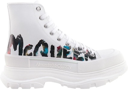 亞歷山大·麥昆 Tread Slick 皮革 系帶 時尚 短靴 白色 Order 亞歷山大·麥昆 Tread Slick 皮革 系帶 時尚 短靴 白色