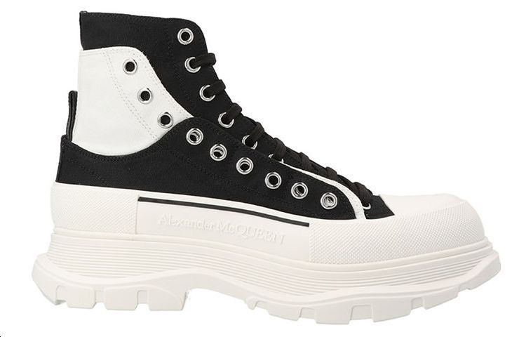 Order 亞歷山大·麥昆 Tread Slick 圓頭時尚綁帶短靴 男款 黑色