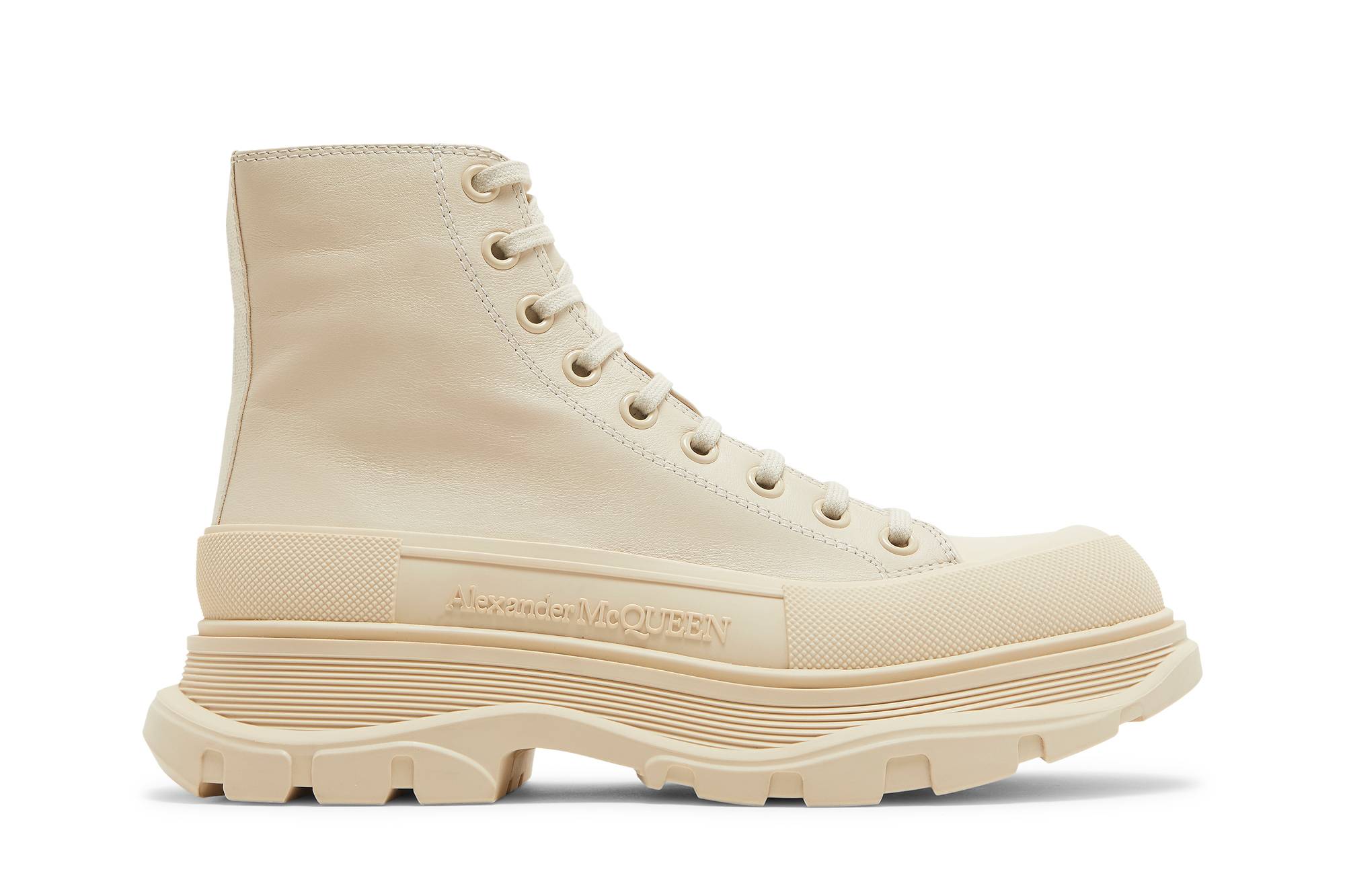 Buy (W) アレキサンダー・マックイーン トレッド スリック ブーツ (ベージュ) 627206-WIAG6-5593