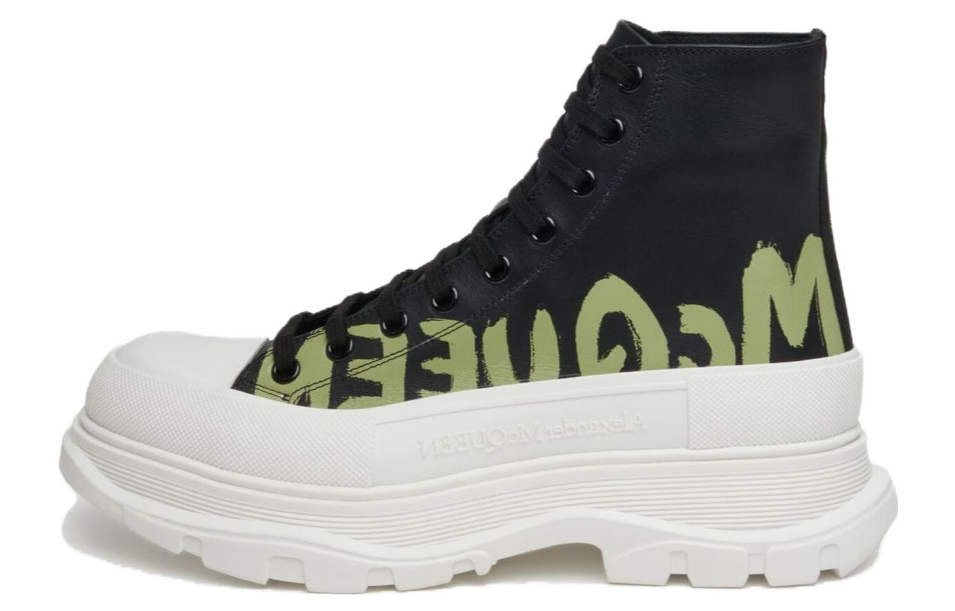Alexander McQueen Tread Slick Boot 'Graffiti Logo - Black Khaki' 777960-WIAT6-1680