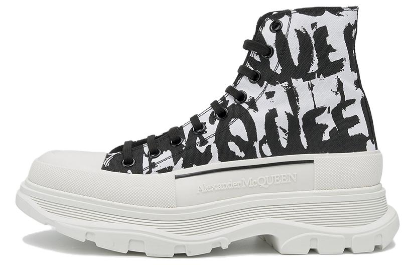 Alexander McQueen Tread Slick Boot 'Graffiti Logo - White Black' 705667-W4TG4-9356