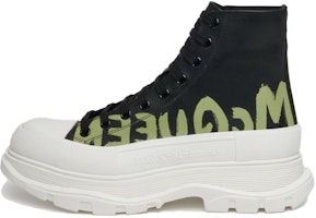 Alexander McQueen Tread Slick Boot 'Graffiti Logo - Black Khaki' 777960-WIAT6-1680 Alexander McQueen Tread Slick Boot 'Graffiti Logo - Black Khaki' 777960-WIAT6-1680