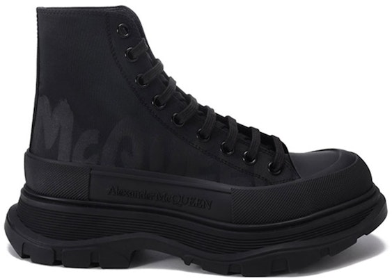 アレキサンダー・マックイーン トレッド スリック ブーツ (落書きロゴ - ブラック) 682420W4RQ21070 Order アレキサンダー・マックイーン トレッド スリック ブーツ (落書きロゴ - ブラック) 682420W4RQ21070