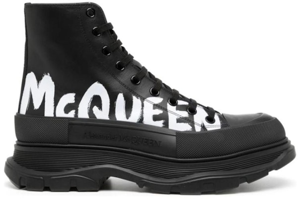 Alexander McQueen Tread Slick Boot 'Graffiti Logo - Black' 682422WIABD1070 Order Alexander McQueen Tread Slick Boot 'Graffiti Logo - Black' 682422WIABD1070