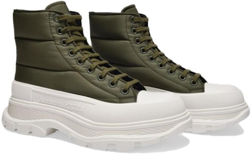 Alexander McQueen Tread Slick Boot 'Khaki Nylon' Sepatu Bot Pria Hijau Tua 682415W4RQ13265 Lookbook Alexander McQueen Tread Slick Boot 'Khaki Nylon' Sepatu Bot Pria Hijau Tua 682415W4RQ13265
