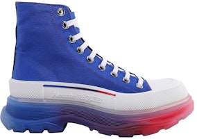 Alexander McQueen亞歷山大麥昆 Tread Slick 帆布 系帶高筒 厚底運動鞋 男款 藍色 Order Alexander McQueen亞歷山大麥昆 Tread Slick 帆布 系帶高筒 厚底運動鞋 男款 藍色