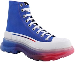 Alexander McQueen亞歷山大麥昆 Tread Slick 帆布 系帶高筒 厚底運動鞋 男款 藍色 Lookbook Alexander McQueen亞歷山大麥昆 Tread Slick 帆布 系帶高筒 厚底運動鞋 男款 藍色