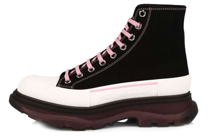 Alexander McQueen Tread Slick Boots 'Black Blossom Pink' 662686-W4MV9-1321
