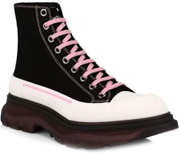 マックイーン トレッド スリック ブーツ 「黒花ピンク」 662686-W4MV9-1321 Order マックイーン トレッド スリック ブーツ 「黒花ピンク」 662686-W4MV9-1321