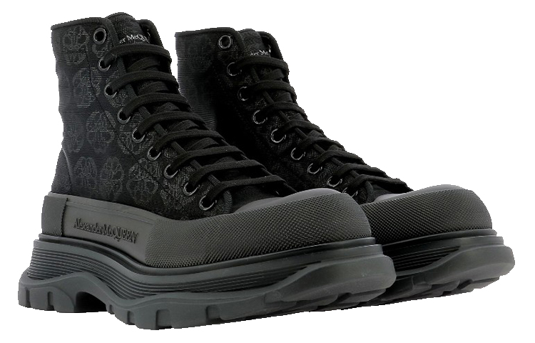 Lookbook 亚历山大·麦昆 Tread Slick 黑色花卉靴子 662675-W4Q32-1322