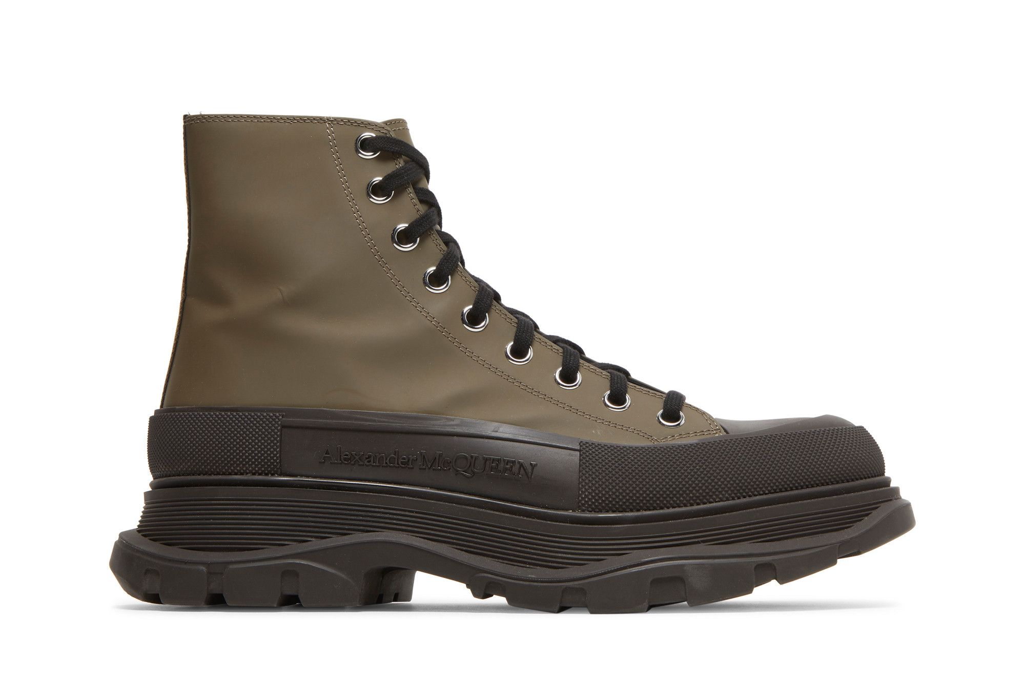 Alexander McQueen Tread Slick Boots 'Khaki Black' 627206-WHYK3-3238