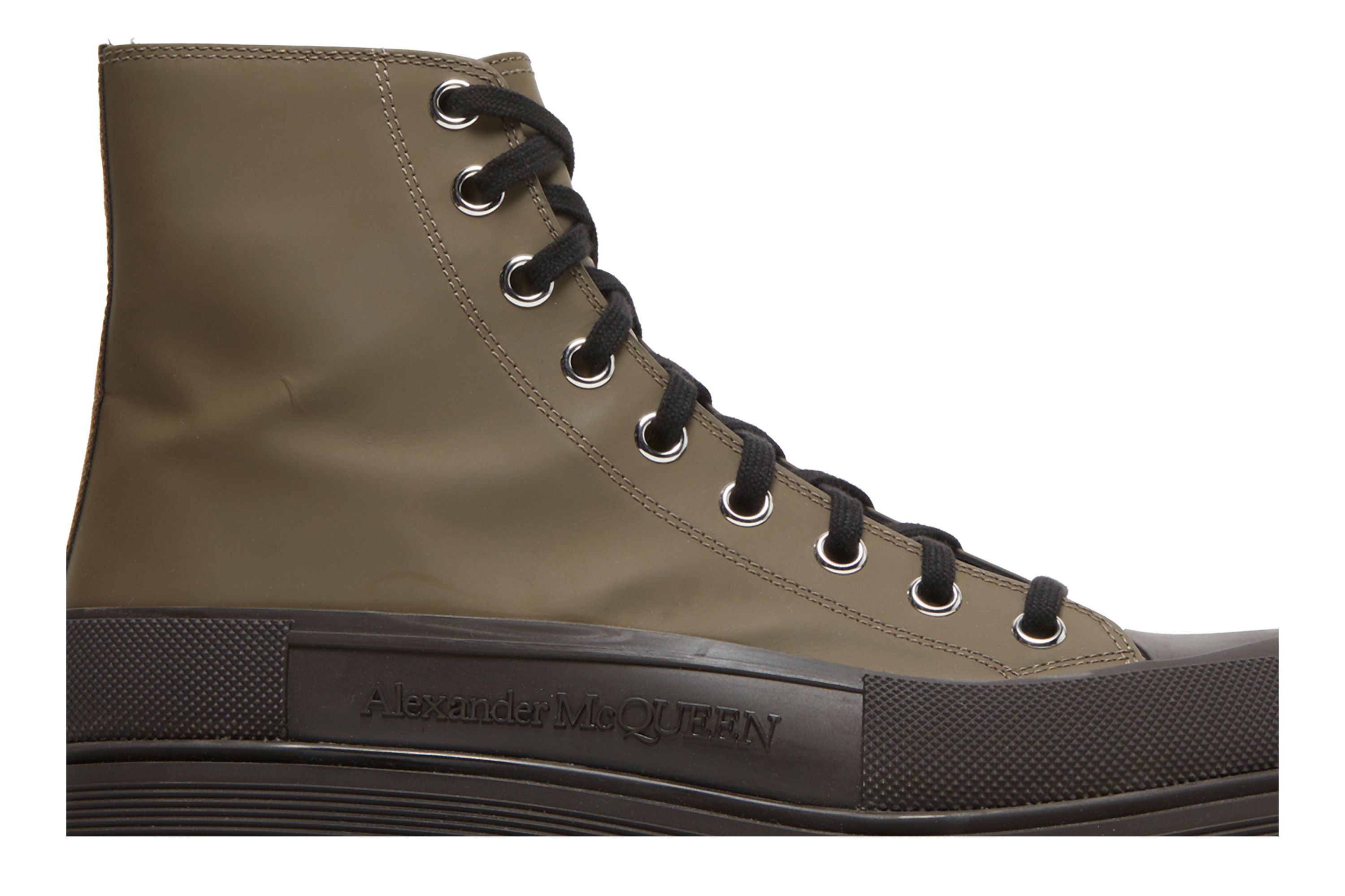 Lookbook Alexander McQueen Tread Slick Boots ''Khaki Schwarz'' 627206-WHYK3-3238