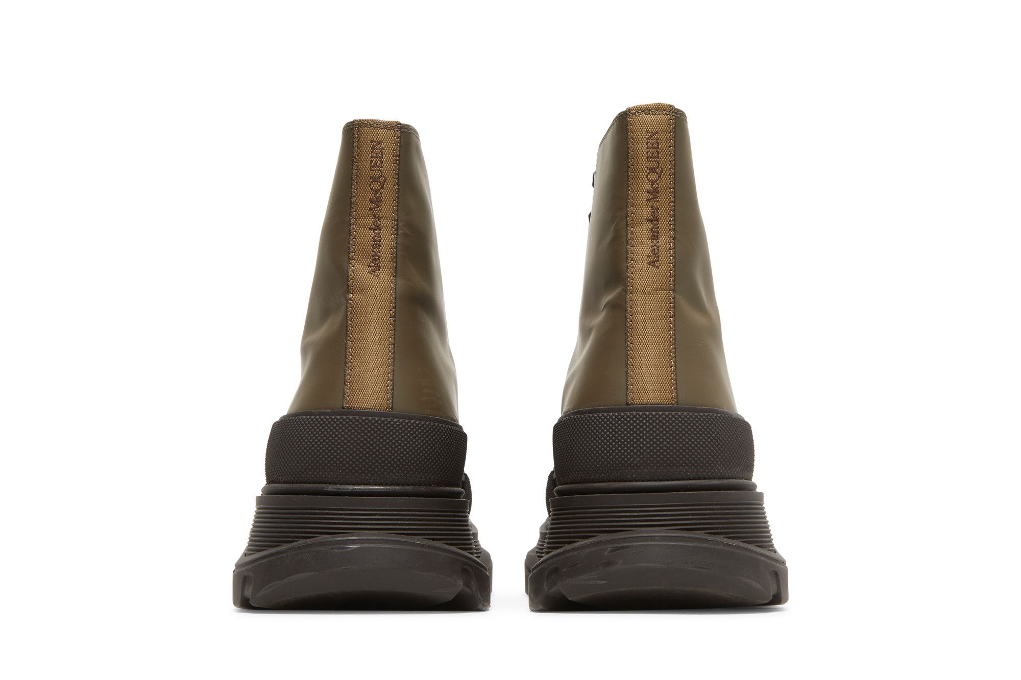 Sizing Alexander McQueen Tread Slick Boots ''Khaki Schwarz'' 627206-WHYK3-3238