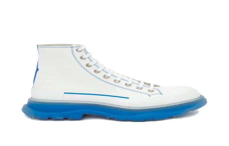 Buy 알렉산더 맥퀸 트레드 슬릭 캔버스 스니커즈 (화이트) 622686White