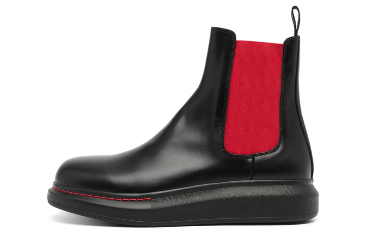 Alexander McQueen Tread Slick Chelsea Boot 'Black Red' 5861988WHX51066