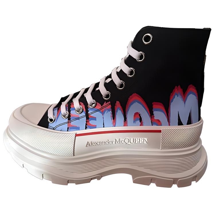 Alexander McQueen Tread Slick High-Top Sneakers 'Black Blue Red' 686737W4MVP1509
