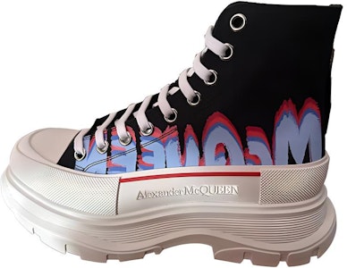 Alexander McQueen Tread Slick High-Top Sneakers 'Hitam Biru Merah' 686737W4MVP1509 Buy Alexander McQueen Tread Slick High-Top Sneakers 'Hitam Biru Merah' 686737W4MVP1509