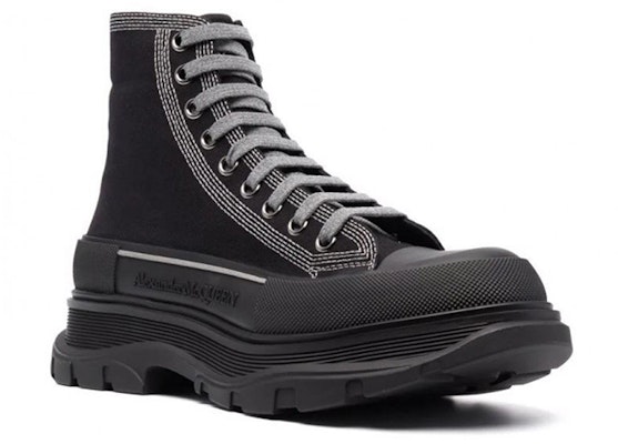 Alexander McQueen Tread Slick High-Top Sneakers 'Black Grey' 662681W4MV81081 Order Alexander McQueen Tread Slick High-Top Sneakers 'Black Grey' 662681W4MV81081