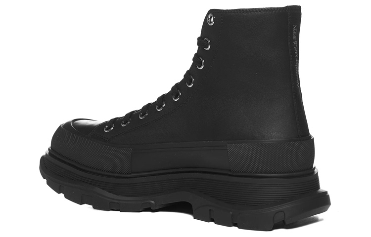 Shop 亞歷山大·麥昆 黑色皮革Tread Slick短靴