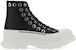 Alexander McQueen Tread Slick Tinggi 'Kulit Hitam' 727806WIATF1320