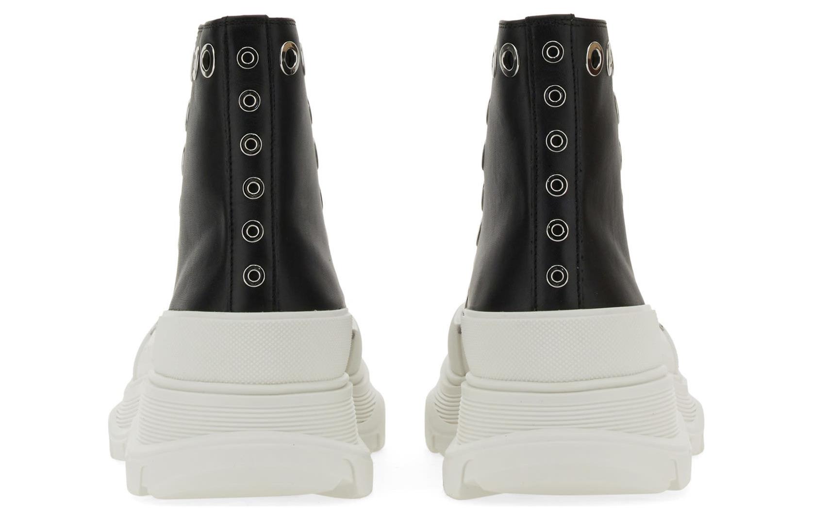 Shop Alexander McQueen Tread Slick High 'Black Leather' 727806WIATF1320