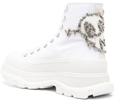 Alexander McQueen Tread Slick Tinggi 'Kanvas Putih' 711112W4TGB9423 Lookbook Alexander McQueen Tread Slick Tinggi 'Kanvas Putih' 711112W4TGB9423