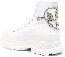 Lookbook Alexander McQueen Tread Slick Tinggi 'Kanvas Putih' 711112W4TGB9423