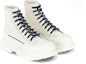Lookbook Alexander McQueen Tread Slick High Sneakers 'Off-White' Putih Tua 662681W4MV49791