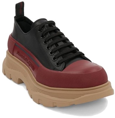 亞歷山大·麥昆 皮革系帶時尚厚底鞋 Tread Slick 男款 黑紅色 Lookbook 亞歷山大·麥昆 皮革系帶時尚厚底鞋 Tread Slick 男款 黑紅色