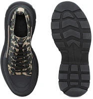 Shop Alexander McQueen亞歷山大麥昆 Tread Slick 帆布 系帶 墊跟鞋 男款 黑色