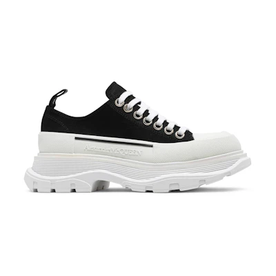 (W) Alexander McQueen Tread Slick Lace Up 'Black White'
