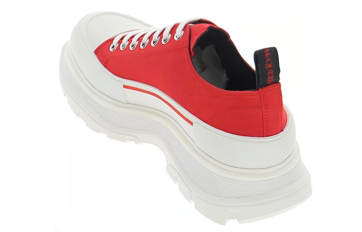 Lookbook 亚历山大·麦昆 Tread Slick 系列'欲望红'绑带靴 604257-W4L51-6487